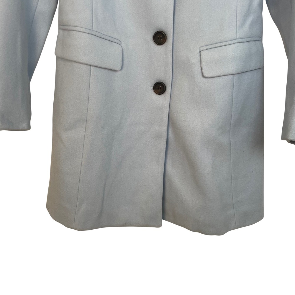 Allegra K Women's Light Blue Lapel Long Sleeve Button Front Blazer Coat Size S - Picture 3 of 11